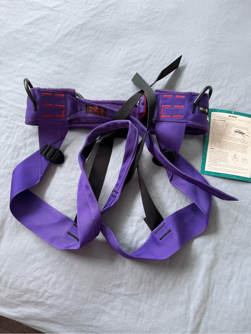 Vintage 90s Black Diamond Bod Harness Purple Size L Prop Costume